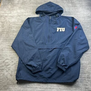 Chaqueta cortavientos FIU Panther Champion para hombre grande azul media cremallera - Imagen 1 de 8