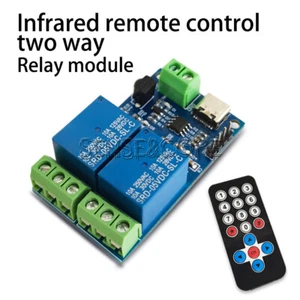 5V Infrared Remote Control Wireless 2way Relay Module with Remote Control Type-C - Picture 1 of 10