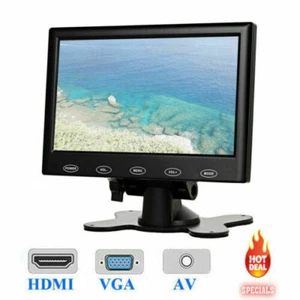 7"/9"/10" PC Screen LCD CCTV DSLR Monitor AV/RCA/VGA/HDMI 1080p for Raspberry Pi - Picture 1 of 18