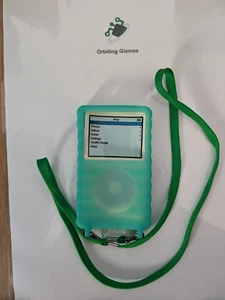 Green Silicone Skin Case for Apple iPod Video 30gb 5th/6th Gen,Belt/Lanyard loop - Picture 1 of 4
