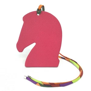 HERMES Samarkand Horse ornament Bag charm Chevre / silk Pink purple / orange - Picture 1 of 10