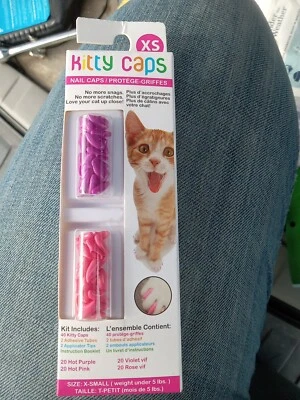 Tapas para uñas Kitty XS / Paquete de 40 / ROSA INTENSO Y PÚRPURA CALIENTE / 5 lb o menos Foto 1 de 2