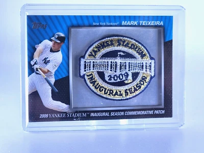 2010 Topps Yankee Stadium Inaugural Commemorative Patch Mark Teixeira MCP-50 - Image 1 of 2