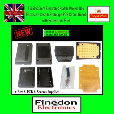 95x60x30mm Elektronische Kunststoff Projekt Box Gehäuse Case & Prototyp PCB Schaltung