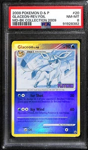 Pokemon 2008 D&P Glaceon-Reverse Foil BK Collection #20 PSA 8 - Picture 1 of 1