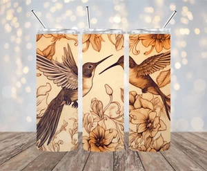 Kolibri Holz verbrannt Look 20 Unzen Thermobecher (Schiebeverschluss Deckel/Strohhalm) #4 - Bild 1 von 1