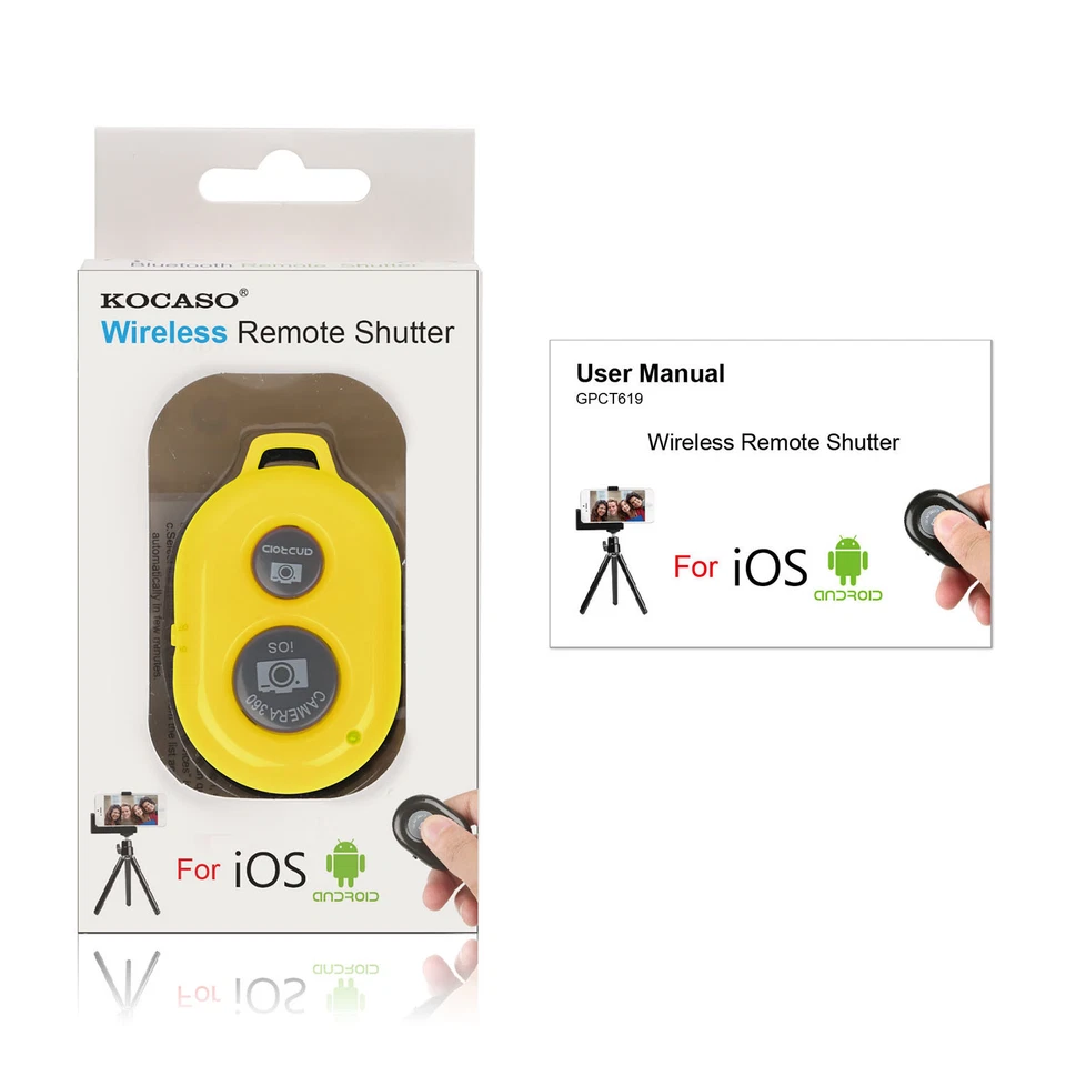 Obturador de cámara selfie con control remoto inalámbrico para monopie iPhone XR XS 8 Samsung Foto 1 de 4