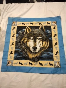Vintage All-Over Print Wolf Motorcycle Western Handkerchief Bandana 21"x21" - Picture 1 of 7