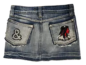 Dolce & Gabbana womens Vintage Embellished Short Jean Skirt 26/27 US 36 EU Denim - Picture 1 of 9
