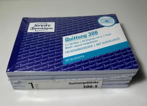 5x Avery Zweckform, Quittungsblock 306, A6 Quittung 2x 50 Blatt - Bild 1 von 2