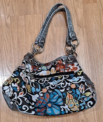 Bolso de hombro para mujer Y2K Kathy Van Zeeland cachemira flower power tachonado Foto 1 de 4