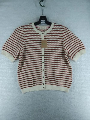 Boden Dot Pointelle Cardigan Women's - Warm Red Nwt Size Large - Image 1 of 4