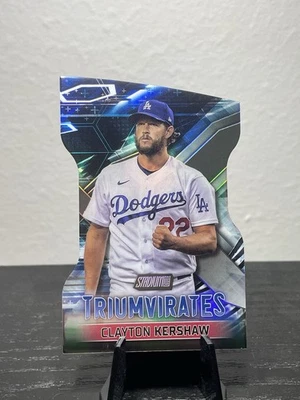 2023 Topps Stadium Club Triumvirates Clayton Kershaw #T-24 Black /99 - Image 1 of 4