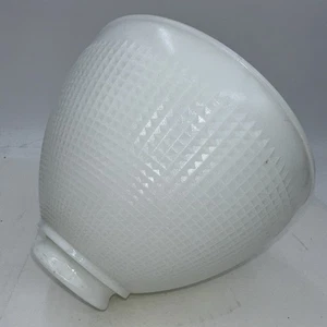 Vintage Milk Glass Waffle Torchiere Lamp Light Shade 8" Diameter 2.5” Fitter O3 - Picture 1 of 7