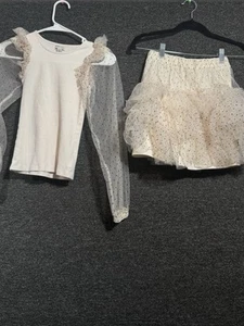 Habitual Kids Girls Ruffle Shoulder Top & Tiered Skirt Set Size 12 - Picture 1 of 13