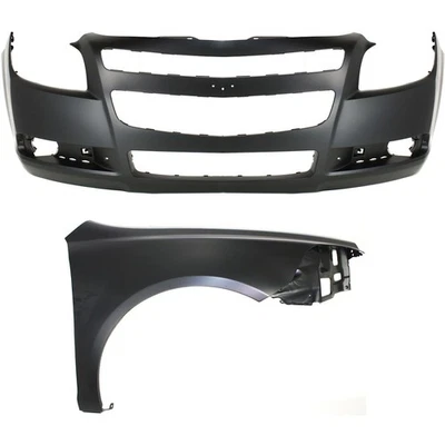 Front Bumper Cover and Fender Kit For 2008-2012 Chevrolet Malibu Sedan Primed Foto 1 de 4