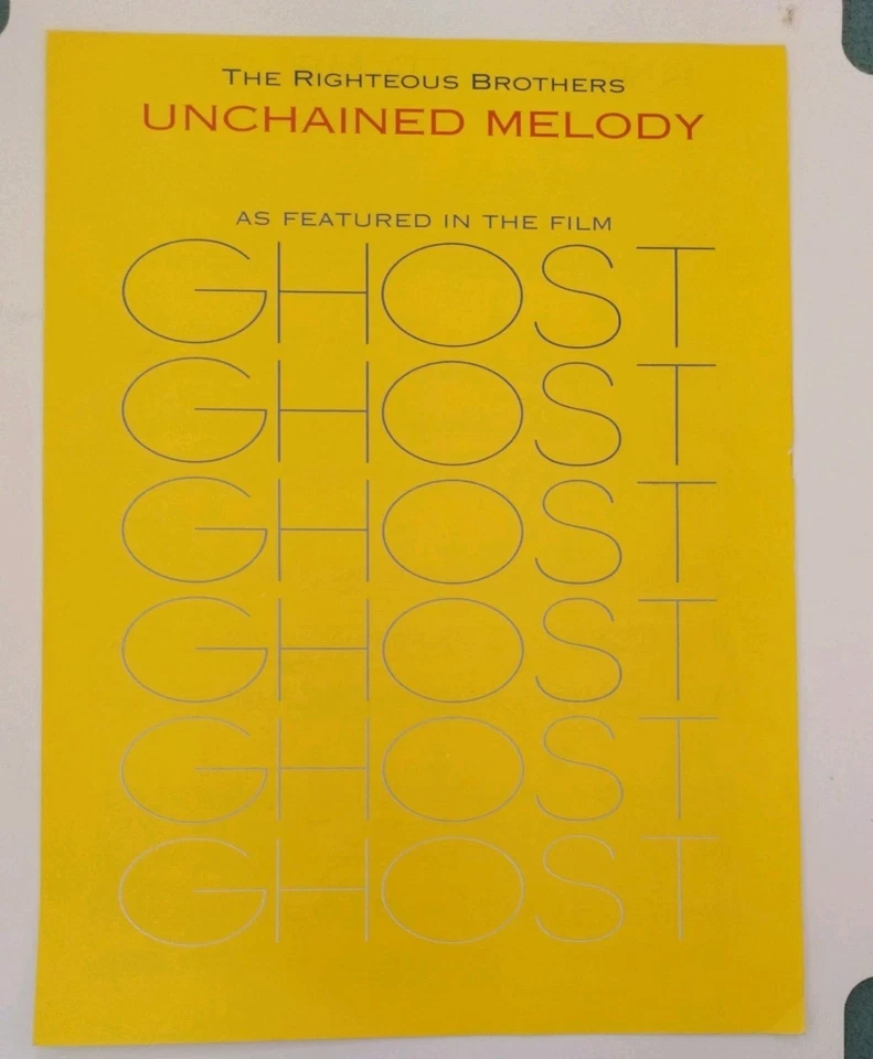 The Righteous Brothers - Unchained Melody - Sheet Music - 1990 film GHOST (F6) - Image 1 of 4