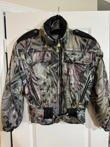 Vintage Kaelin Skiing Finesse Women’s Jacket 6/36 Belted Abstract Made Portugal - Picture 1 of 9