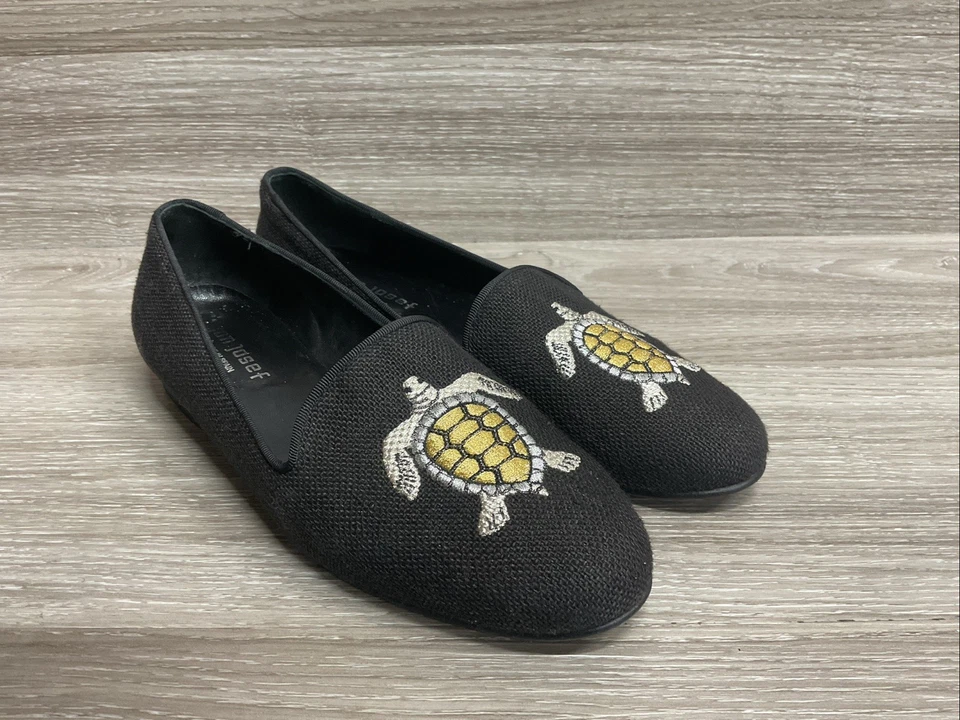 Мокасины женские Jon Josef Gatsby размер 8 черные черепаховые вязаные без шнуровки плоские повседневные - Изображение 1 из 4