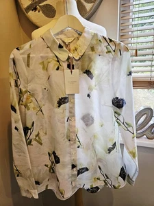 Ted Baker Women's Floral Graci Blouse Size 4 UK 14 New with Tags - Picture 1 of 6