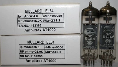EL84 Mullard hecho en GT Gran Bretaña Amplitrex probado cantidad 1 MP (2 piezas) Foto 1 de 4