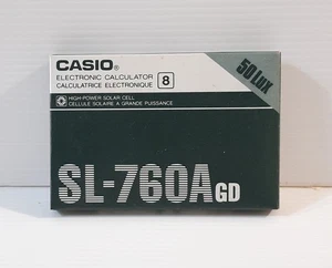 CASIO SL-760A GD 50 LUX HIGH-POWER SOLAR CELL ELECTRONIC CALCULATOR VINTAGE NEW - Picture 1 of 12