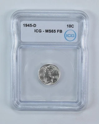 1945-D Mercury Dime MS65 FB ICG - Image 1 of 4