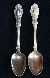 Set of 2 'S' 1847-Rogers Bros. XS Silverplated Demitasse Spoons Small