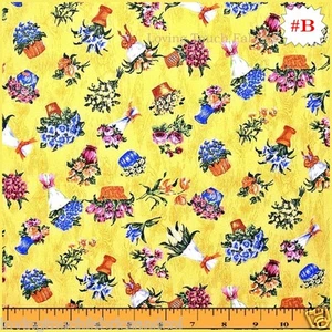 2004 KONA BAY VICTORIAN SMALL BOUQUETS MIXED FLOWERS FABRIC 1/2 YARD (18" X 44") - Picture 1 of 1