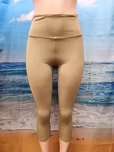 Nwt CRZ YOGA Workout Capris M (8/10) Khaki Color - Picture 1 of 7