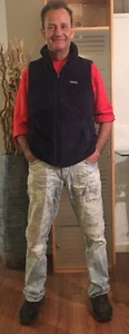 Patagonia Herren Weste blau Fleece ärmellos Reißverschluss Signature Logo Gr. XL - Bild 1 von 3