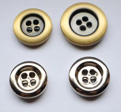 10 Metallknöpfe, silber und messingfarben, Größe: ca. 23, 25, 30 mm - Bild 1 von 4