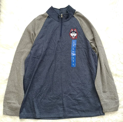 NEW Captivating UConn Huskies Men's Pullover Sweatshirt Blue Size L Cover