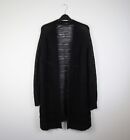 Allsaints Black Mohair Wool Blend Cole Chunky Loose Knit Long Cardigan Size M