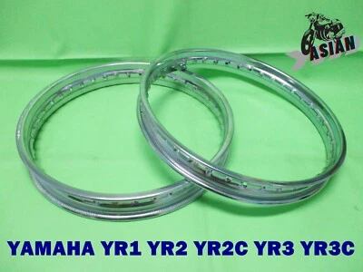 YAMAHA YR1 YR2 YR2C YR3 YR3C   Front & Rear Chrome Steel Wheel Rim   **as1921** Foto 1 de 4