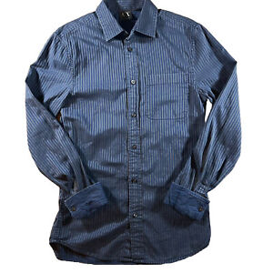 ARMANI EXCHANGE A|X Dress Shirt Mens Small Blue Gray Stripe Button Down Oxford
