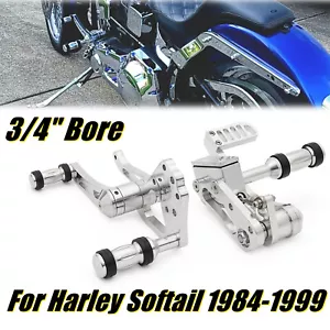 3/4" Polishing Forward Controls For Harley 84-99 Softail FXSTS FXSTC FLSTC FLSTF - Picture 1 of 15