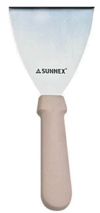 Griddle Scraper Burger Turner Stainless Steel Plastic Handle 4" Flipper Food - Picture 1 of 2