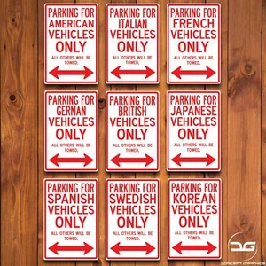 Parkschild Neuheit Land JDM Euro lustig Mann Höhle Metall Wandschild Geschenk Auto - Bild 1 von 11