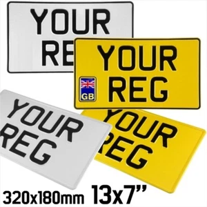 Placas numeradoras de metal prensado de importación japonesa JDM 13x7 EE. UU. cuadradas carretera legal 320 mm - Imagen 1 de 12