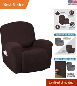 Luxury Chocolate Recliner Chair Cover - Soft, Non-Slip, for Electric & Manual - Picture 1 of 9