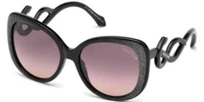 Roberto Cavalli Mintaka 911S 05B Black/Sparkles Round Sunglasses Frame 56-17-140 - Image 1 of 3