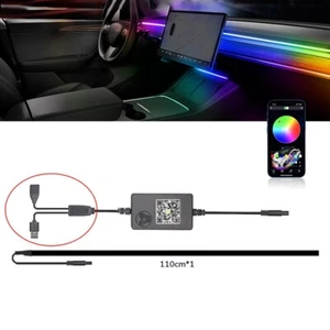 Mittelkonsole Armaturenbrett LED Auto Ambiente Lichter Streifen RGB für Tesla Model 3 Y - Bild 1 von 12