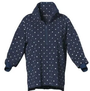LULAROE 2020 NANCY ZIP UP JACKET FUZZY COZY SOFT NAVY BLUE POLKA DOTS XS - Picture 1 of 1