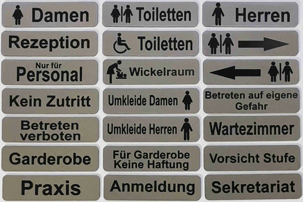 Selbstklebendes Türschild Garderobe "Damen" – Aufkleber 170x45 Mm, Wetterfest, Hält Bis Zu 3 Jahre