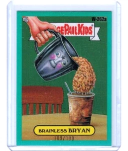 2024 Topps Chrome Garbage Pail Kids Brainless Bryan Aqua #'ed 109/199 W-262a - Picture 1 of 1