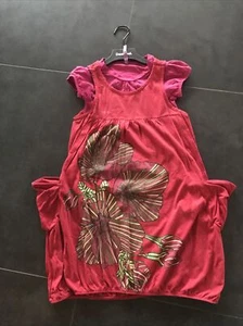 Zuckersüßes Desigual Ballonkleid Rosa-rot Mit Glitzer Auf Blüten wie NEU Gr. 5/6 - Bild 1 von 7