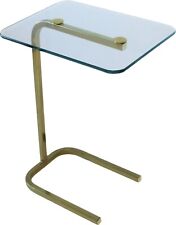 Modern Brass & Glass Side Table  Attributed to Leon Rosen For Pace Collection
