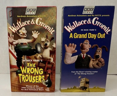 Wallace and Gromit VHS Box Set: A Grand Day & Wrong Trousers Verified Working - Image 1 of 4