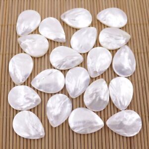 30PCS 18mmX25mm Teardrop Shell Top Hole White Sea Mother of Pearl Jewelry Making